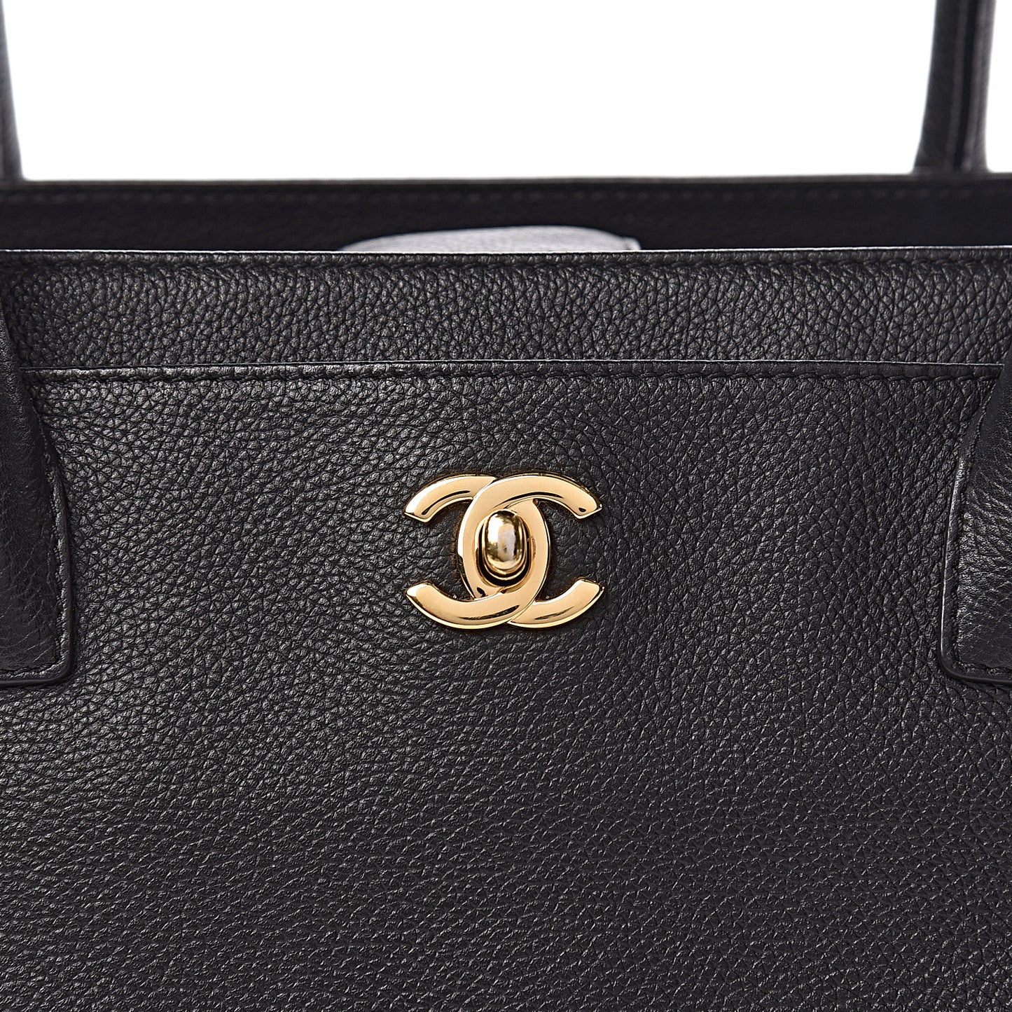 Calfskin Small Cerf Executive Shopper Tote Black