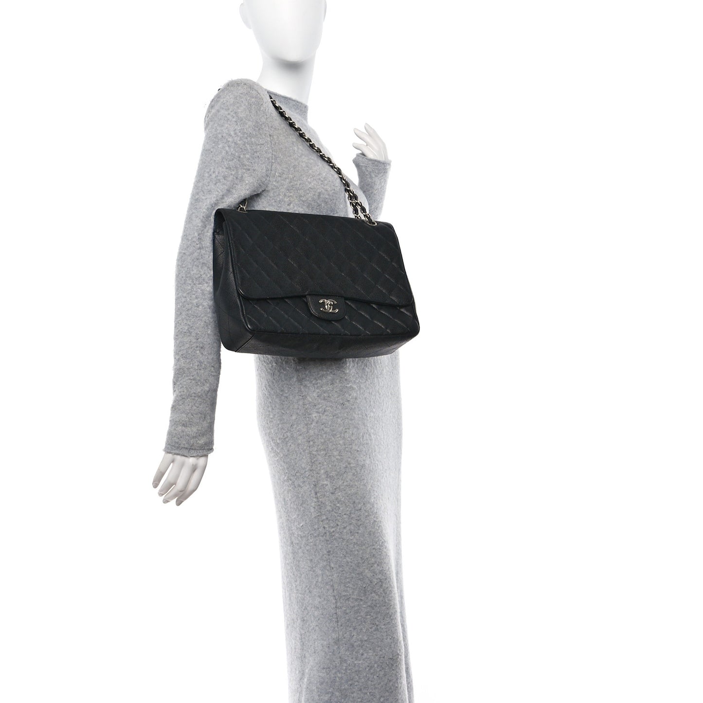 Caviar Quilted Maxi Single Flap Black