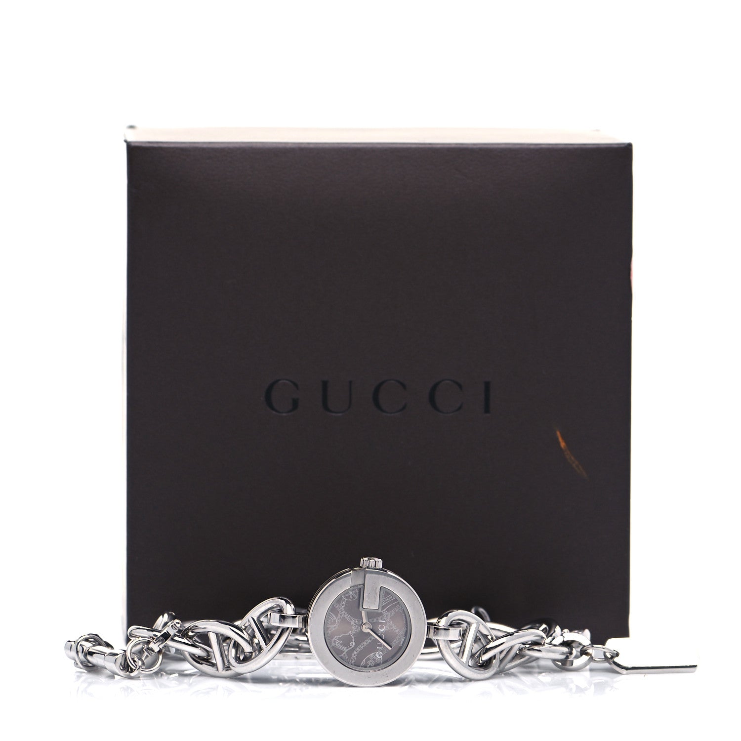 Gucci Stainless Steel 22mm G Charms Quartz Watch Brown 5 of 5