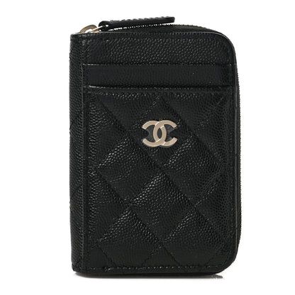 Chanel Caviar Quilted Zip Card Holder Black 1 of 6