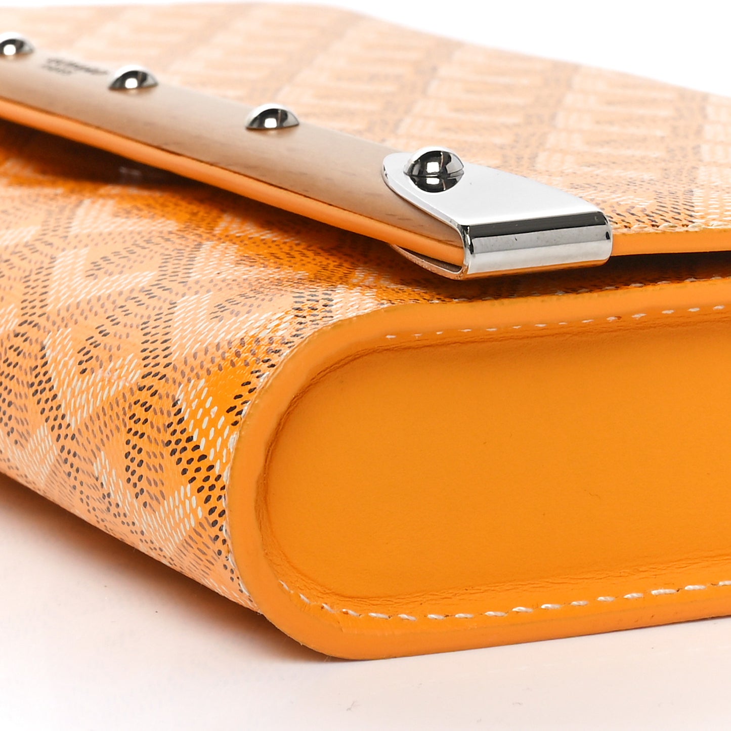 Goyardine Monte Carlo Bois Clutch With Strap Yellow