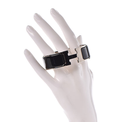 Hermes Enamel Wide Clic Clac H Bracelet GM Black 2 of 5