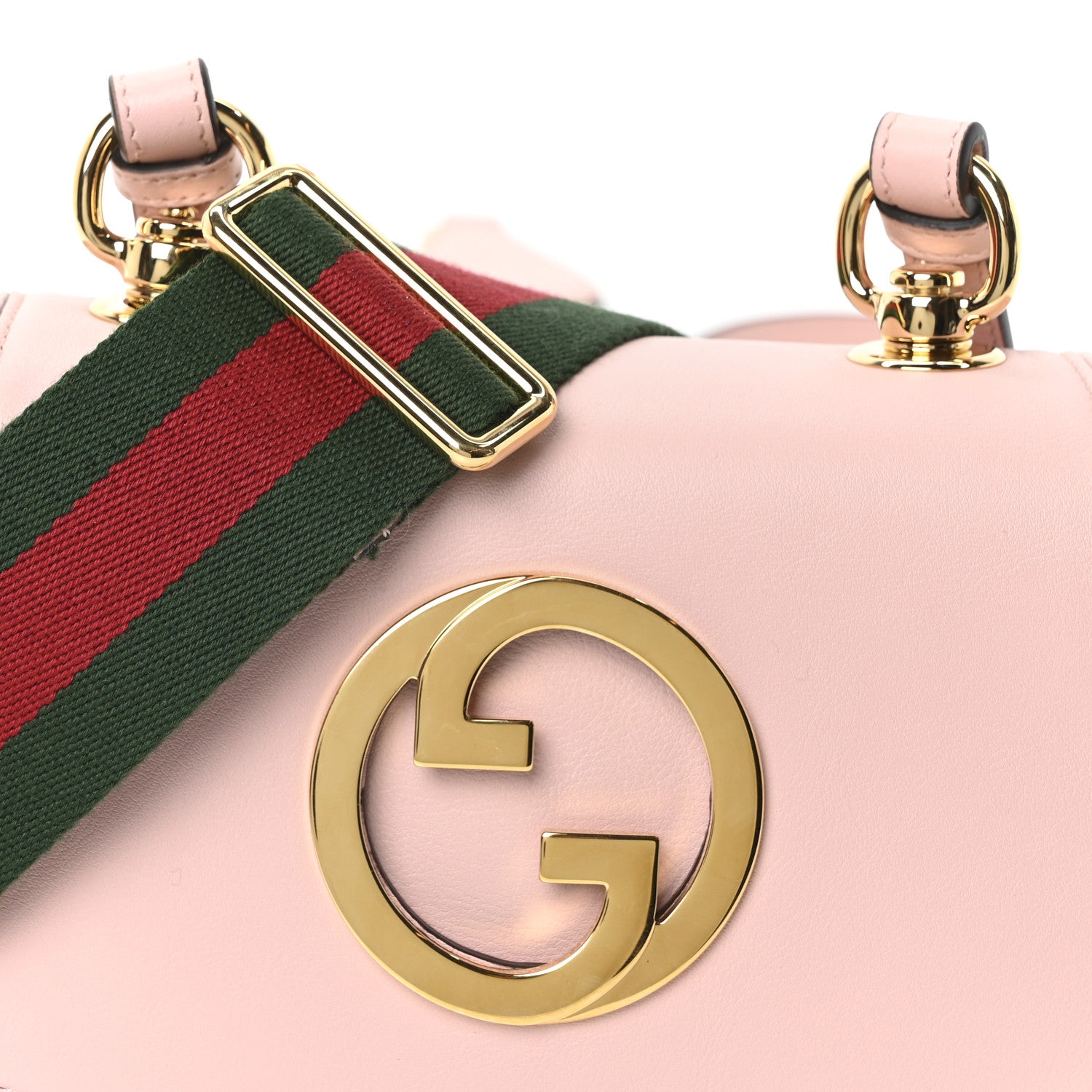 Gucci Roxy Calfskin Web Mini Blondie Shoulder Bag Powder Pink 8 of 10
