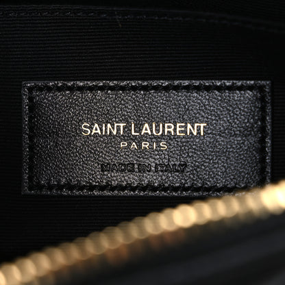 Saint Laurent Calfskin Matelasse Chevron Monogram A5 Wristlet Black 6 of 7