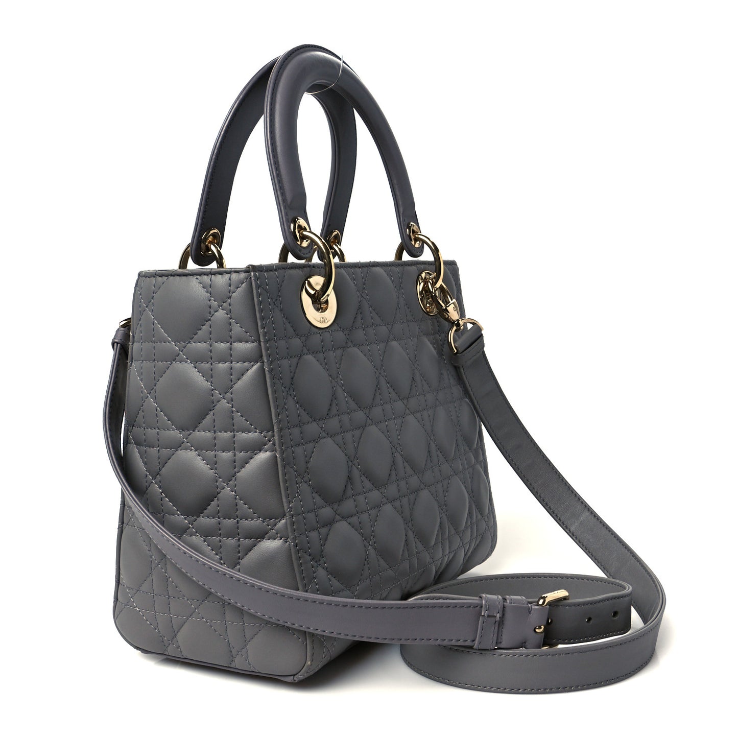 Lambskin Cannage Medium Lady Dior Grey