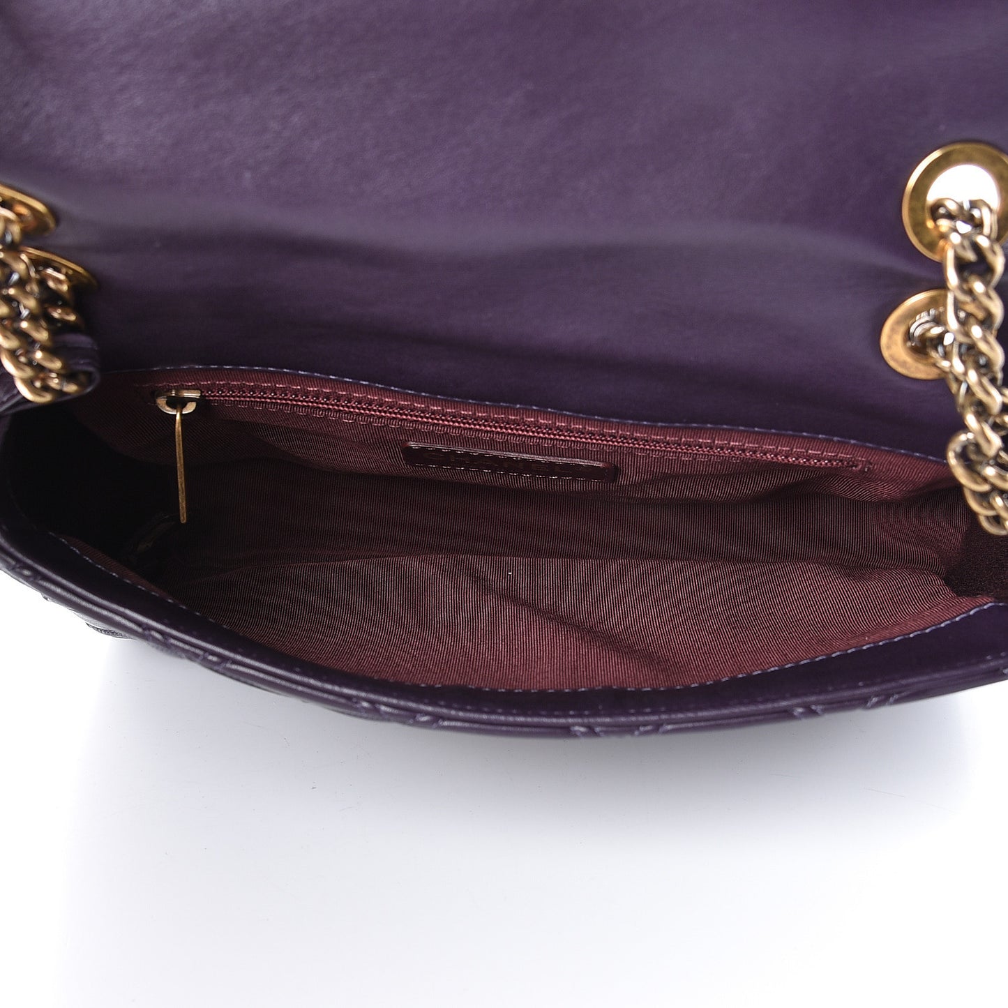 Calfskin Diamond Debossed Medium Cosmos Flap Purple