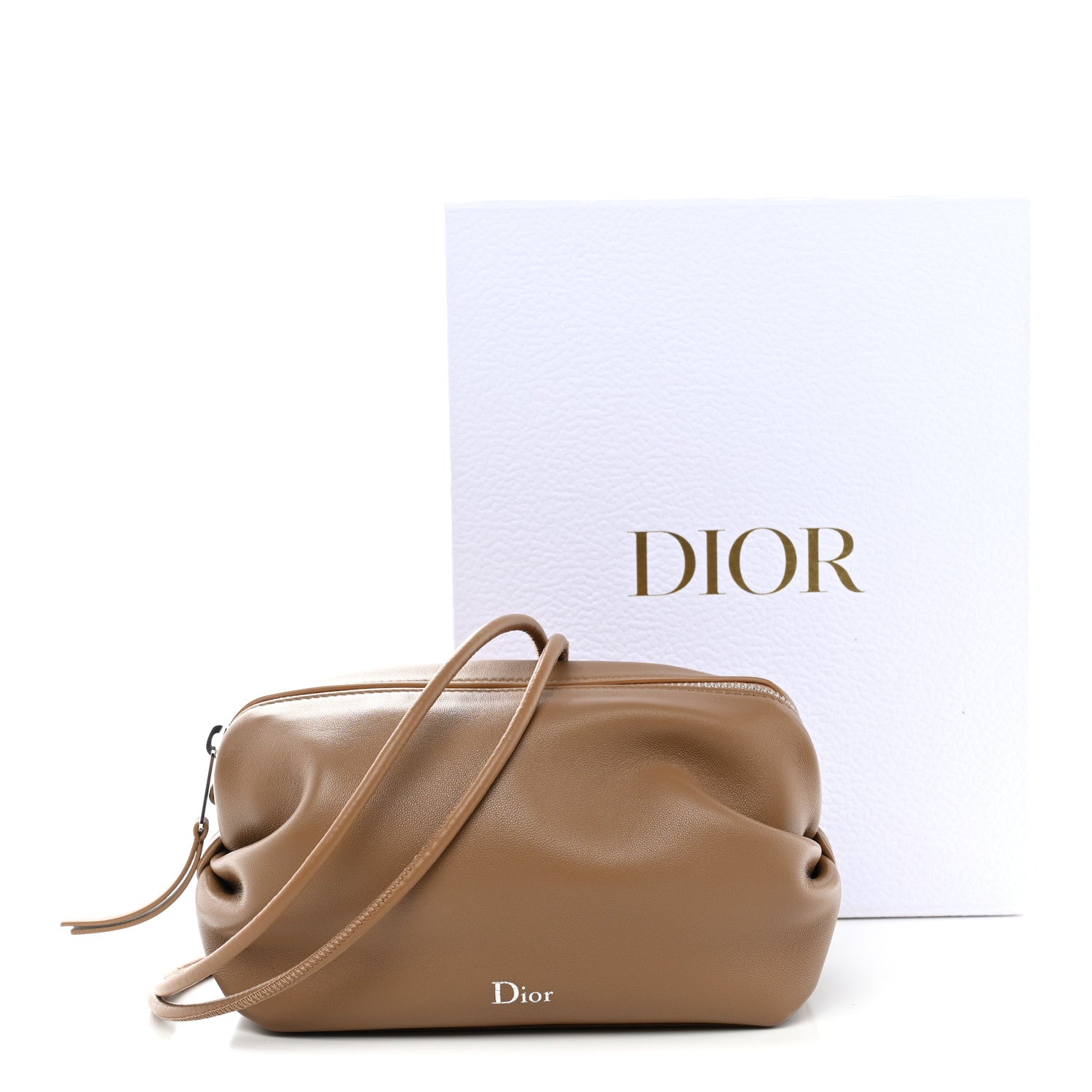 Christian Dior Supple Lambskin Bow Pouch Camel 12 of 12