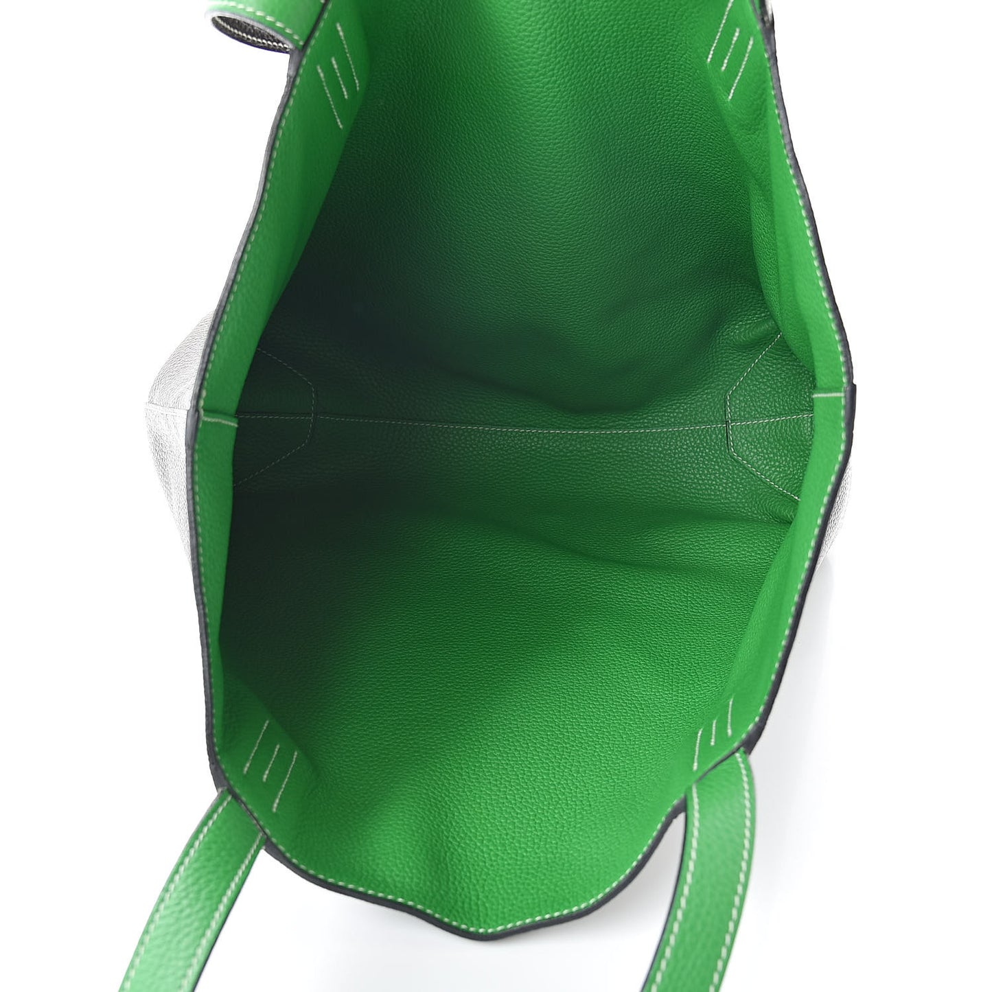 Taurillon Clemence Double Sens 45 Reversible Tote Bambou Vert Bronze