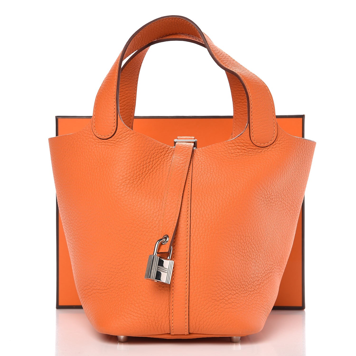 Hermes Taurillon Clemence Picotin Lock 18 PM Orange 8 of 8