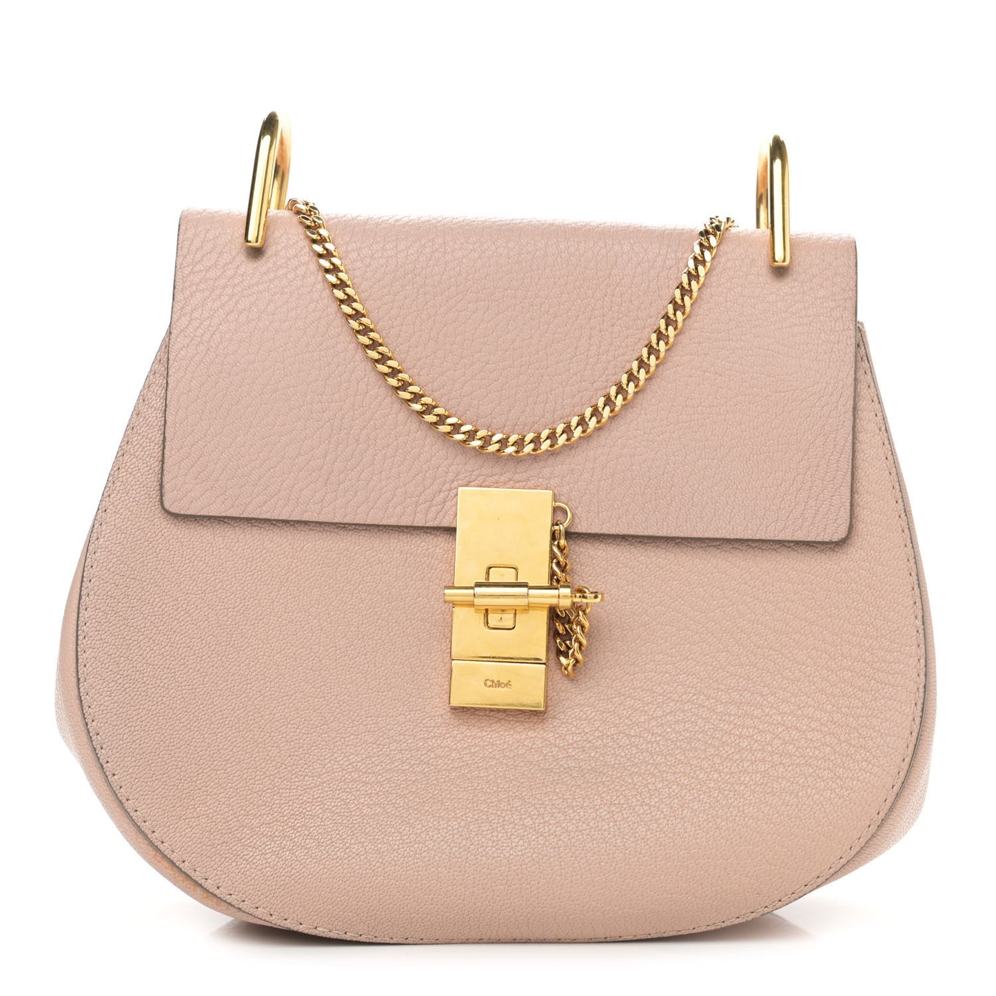 Grained Lambskin Drew Shoulder Bag Cement Pink