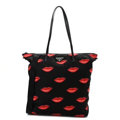 Prada Tessuto Nylon Lips Tote Black 1 of 10