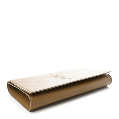 Saint Laurent Calfskin Monogram Large Belle De Jour Clutch Beige 5 of 8