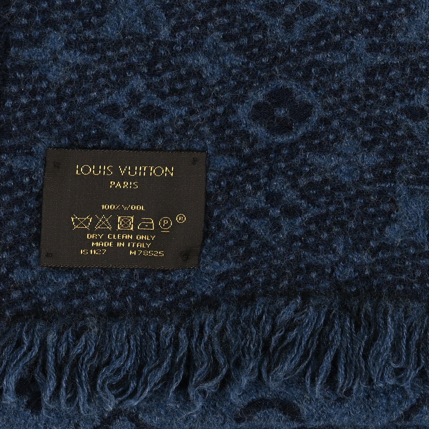チ*゜様 LOUIS VUITTON ネイビー ストール Louis Vuitton Wool Monogram Classic Scarf Navy Blue 1383014