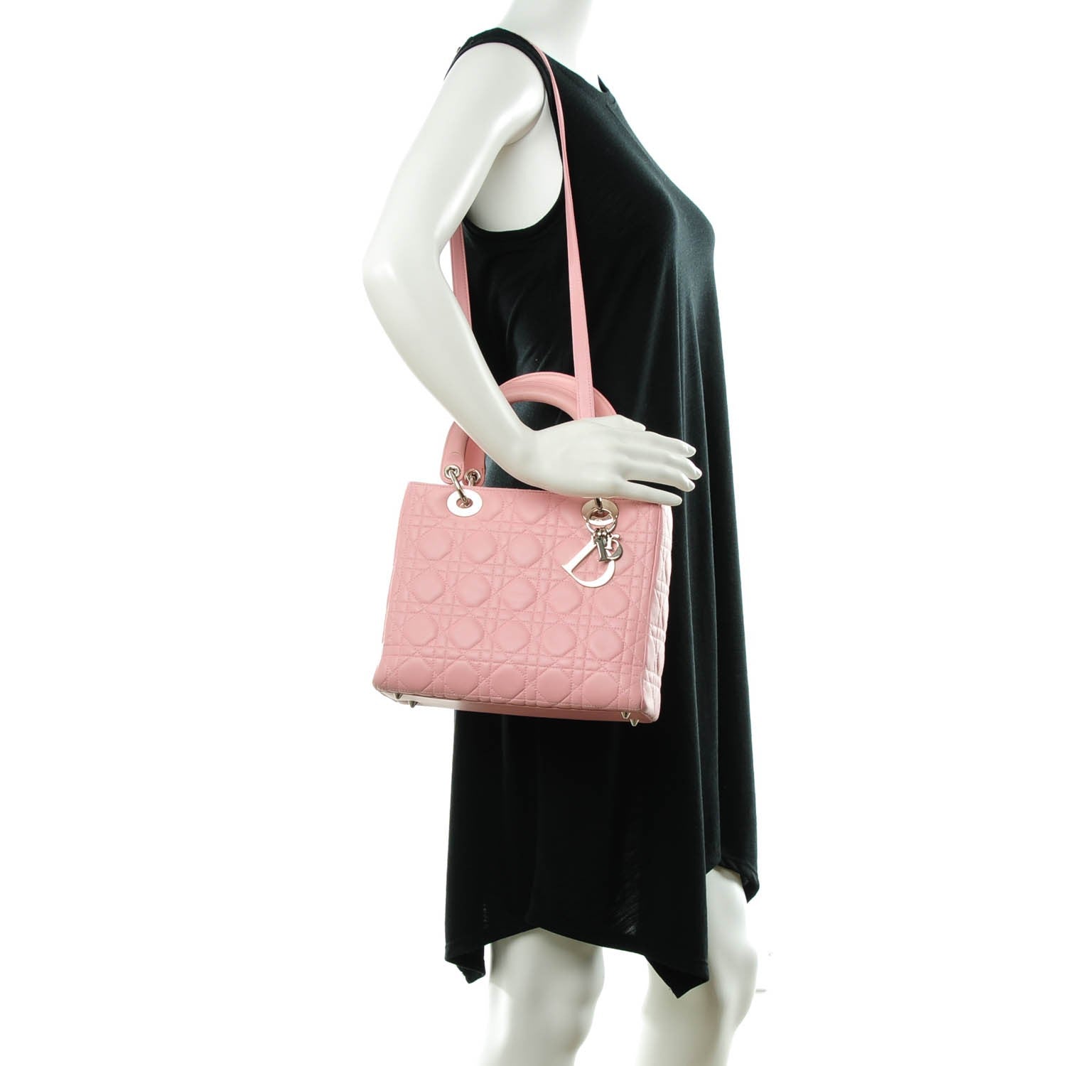 Christian Dior Lambskin Cannage Medium Lady Dior Pink 3 of 9