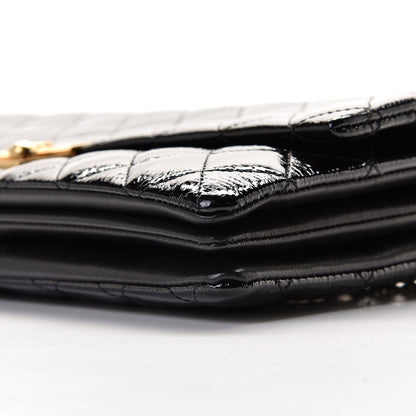 Chanel Patent Goatskin Quilted 3 Pocket Accordion Flap Black 5 of 10