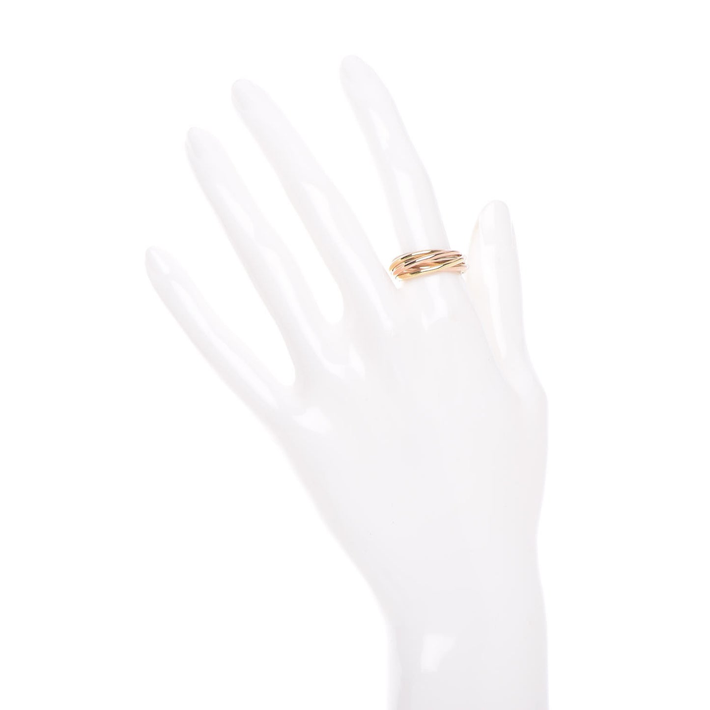 18K Pink White Yellow Gold 7 Band Trinity Ring 53 6.25