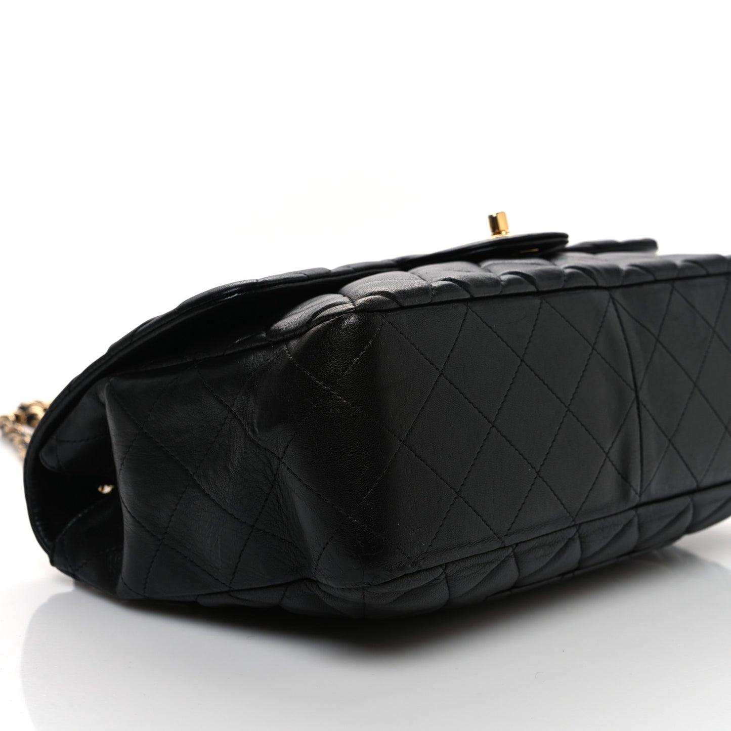 Lambskin Quilted Jumbo Single Flap Black