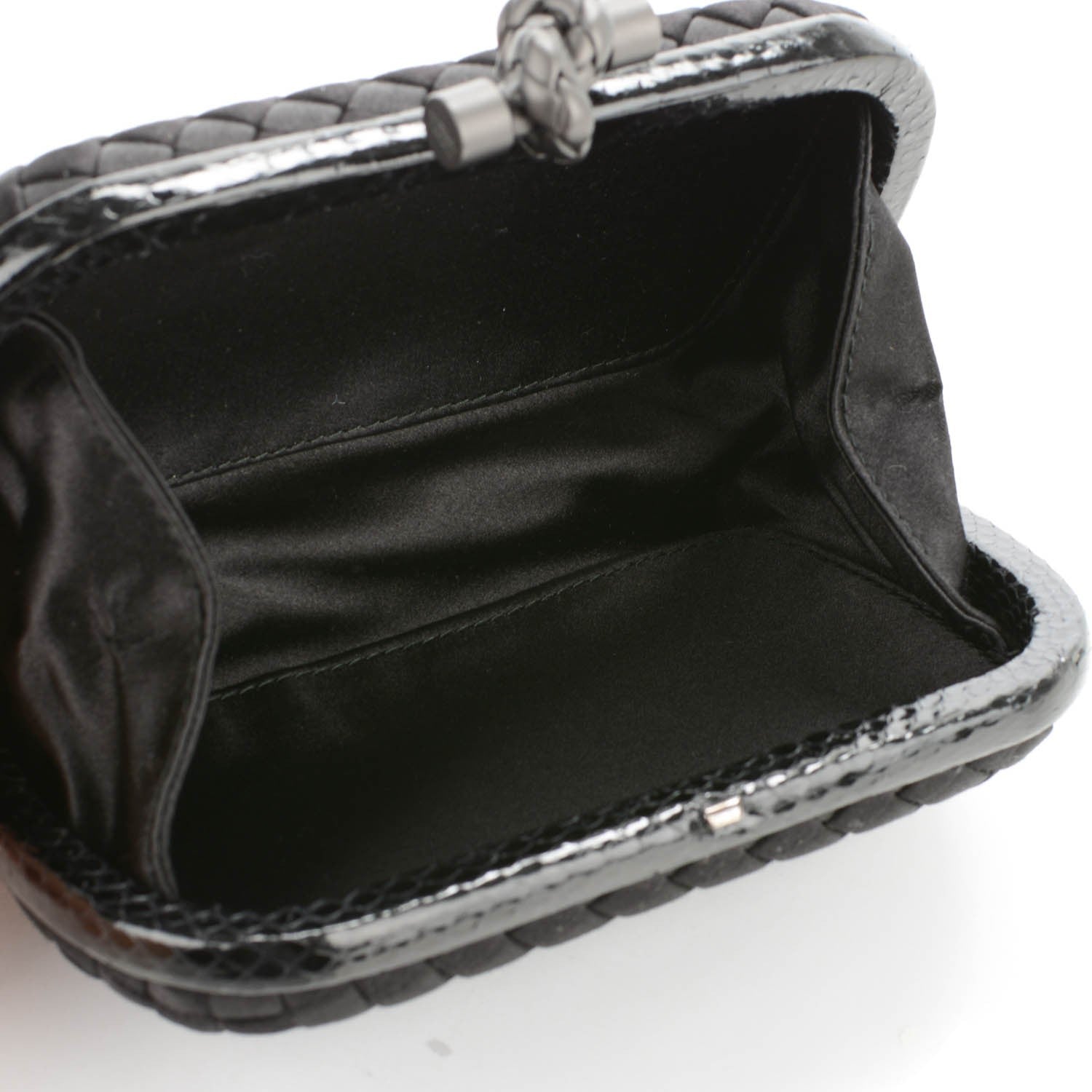 Bottega Veneta Satin Intreccio Impero Ayers Knot Clutch Black 5 of 6
