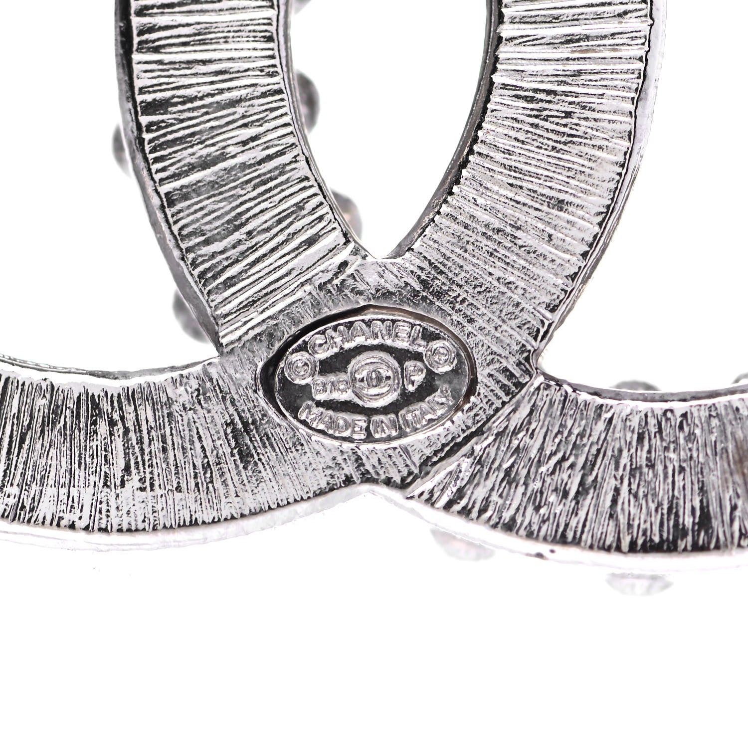 Chanel Crystal CC Brooch Silver 3 of 3