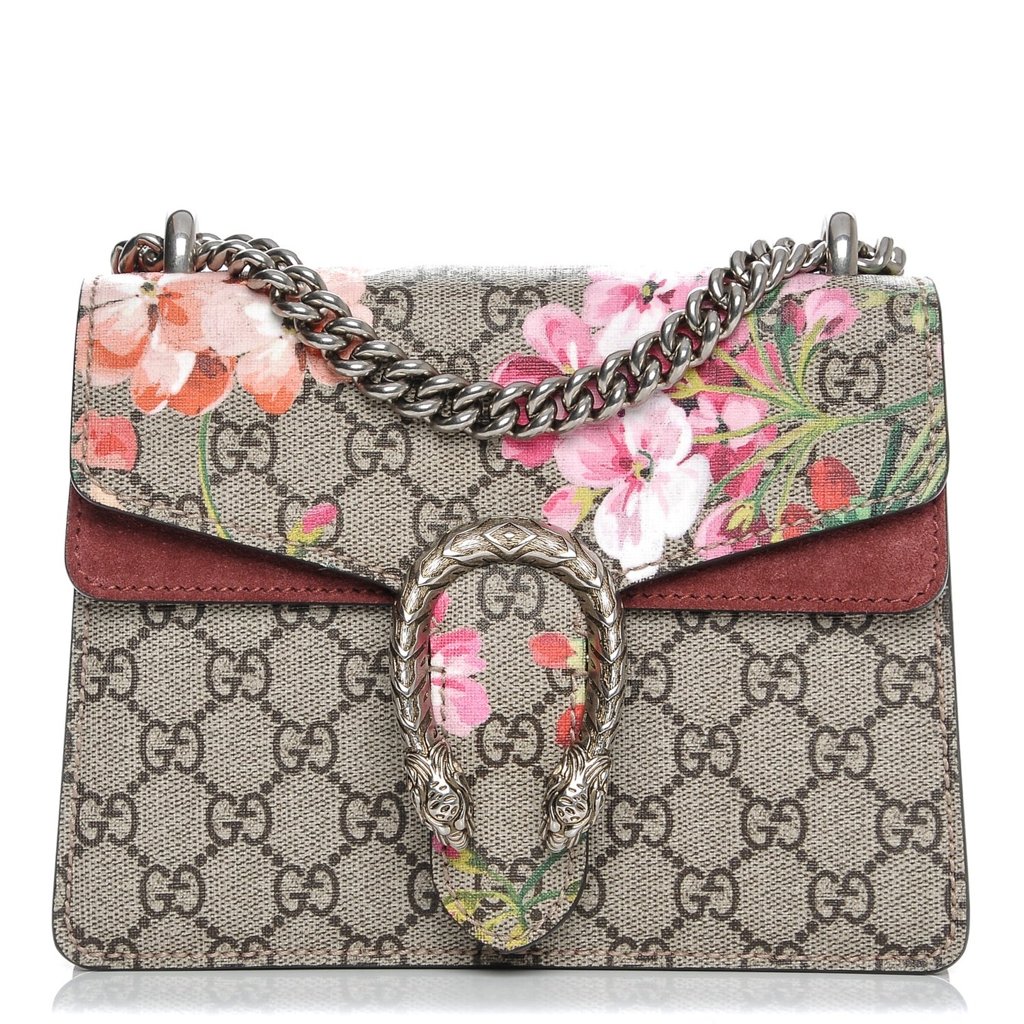 GG Supreme Monogram Blooms Mini Dionysus Shoulder Bag Beige Multicolor Dry Rose