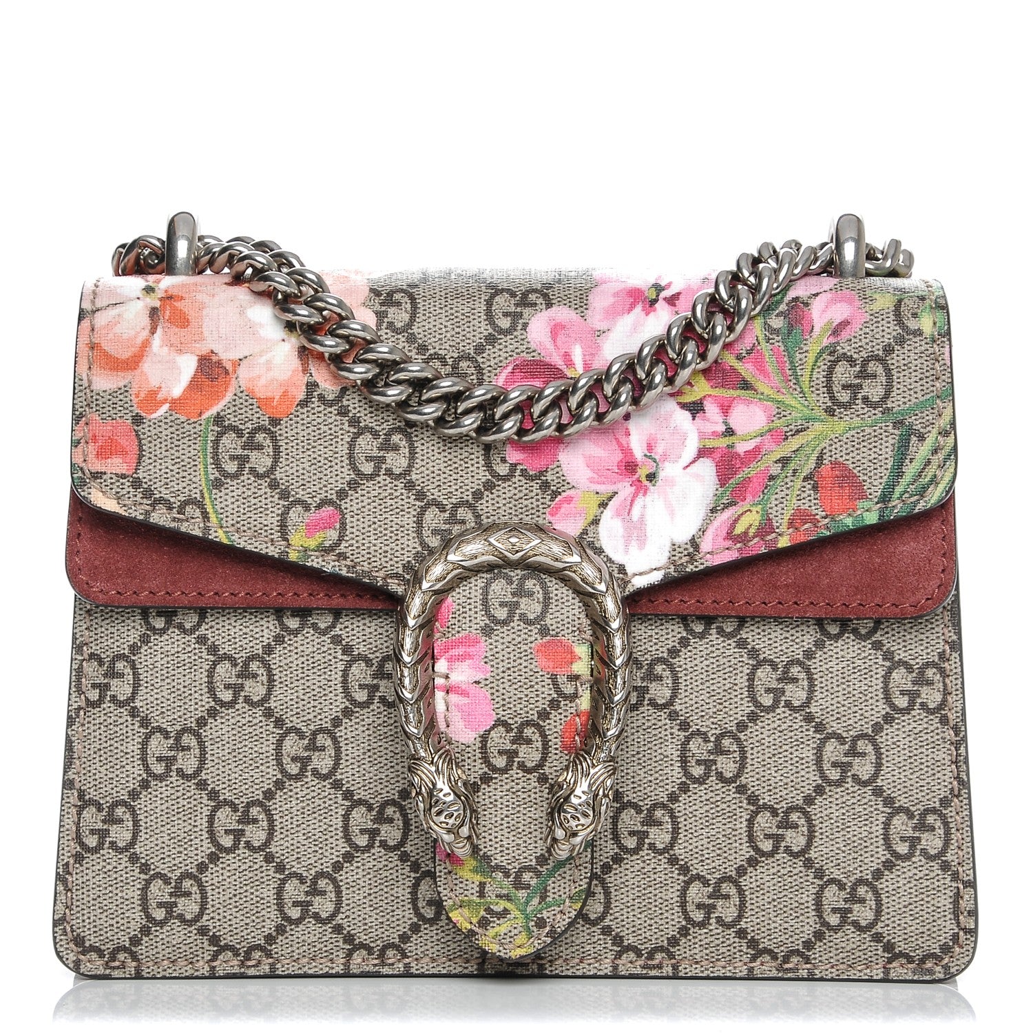 Gucci GG Supreme Monogram Blooms Mini Dionysus Shoulder Bag Beige Multicolor Dry Rose 1 of 7