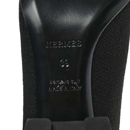 Hermes Knit Calfskin Volver Ankle Boots 39 Black 6 of 7
