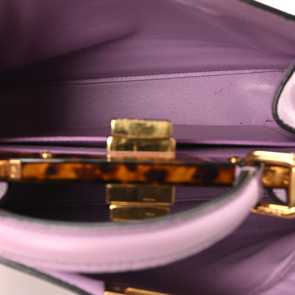 Fendi Vitello Seta Shiny Nappa Plexiglass Small Peekaboo I SEE U Satchel Violetta 5 of 10