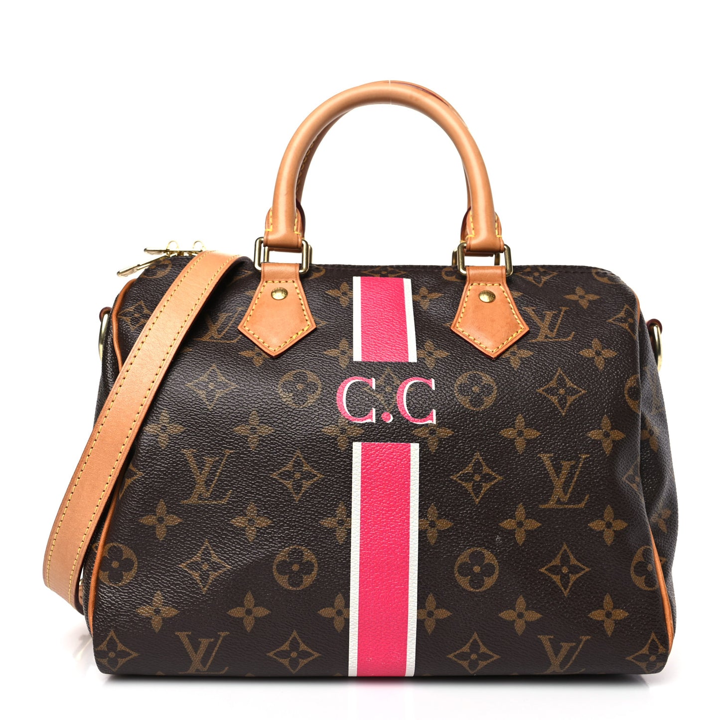 Monogram My LV Heritage Speedy Bandouliere 25 Fuchsia White