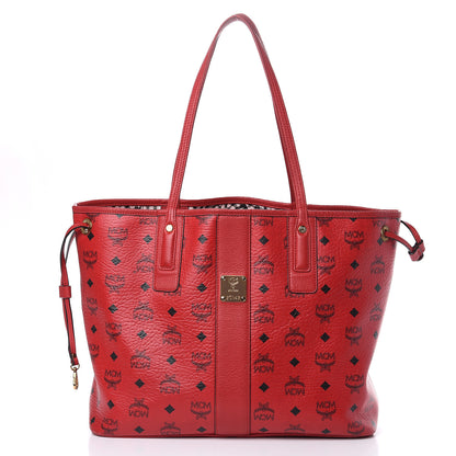 MCM Visetos Medium Liz Reversible Shopper Tote Ruby Red 3 of 21