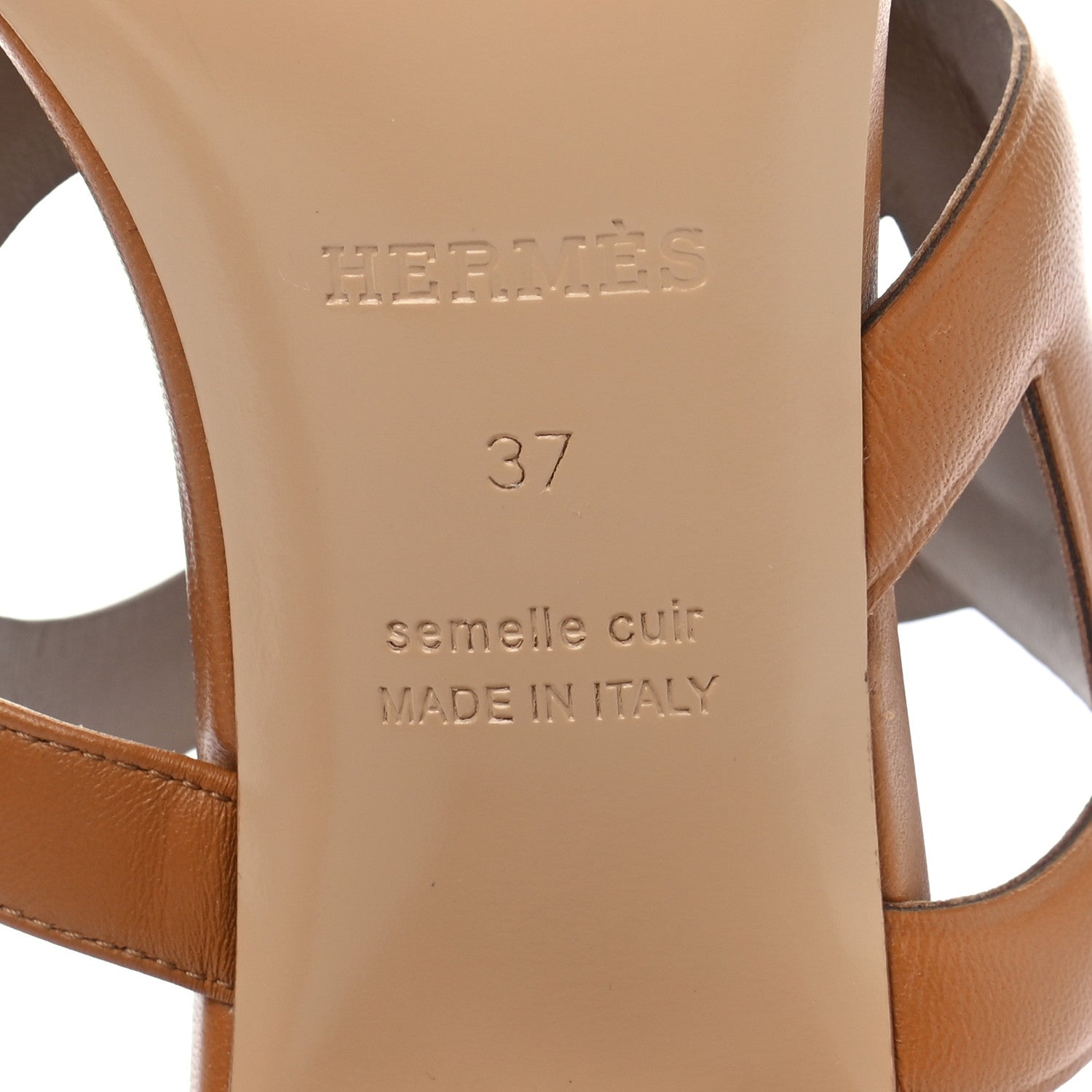 Hermes Nappa Bikini Sandals 37 Gold 6 of 9