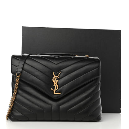 Saint Laurent Calfskin Y Quilted Monogram Medium Loulou Chain Satchel Black 15 of 15