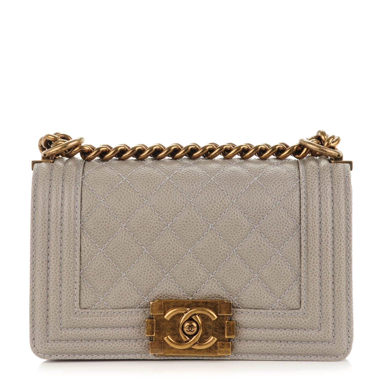 Chanel Caviar Quilted Small Boy Flap Light Grey 1 of 7