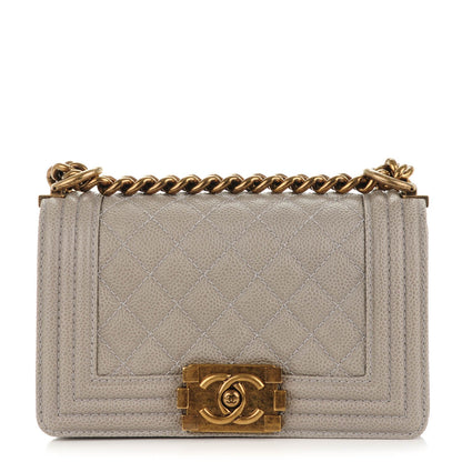 Chanel Caviar Quilted Small Boy Flap Light Grey 1 of 7