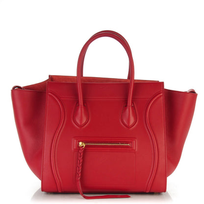 Celine Supple Calfskin Medium Phantom Luggage Red 1 of 8