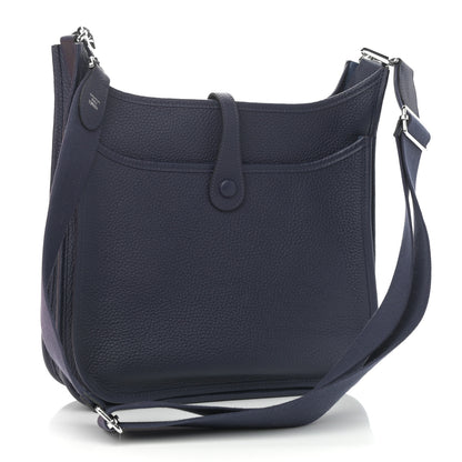 Hermes Taurillon Clemence Evelyne III PM Bleu Nuit 3 of 12