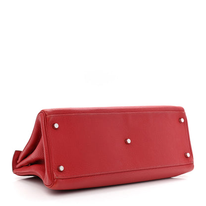 Hermes Taurillon Clemence Shoulder Kelly 40 Rouge Vif 4 of 14