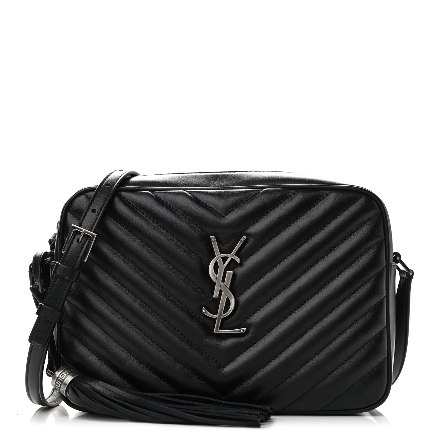 Calfskin Matelasse Monogram Lou Camera Bag Black