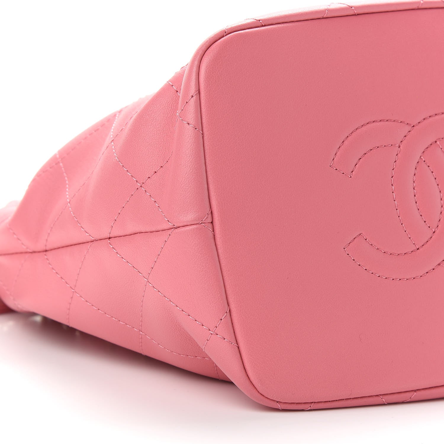 Chanel Lambskin Quilted Antique Signs Drawstring Bag Pink 8 of 9