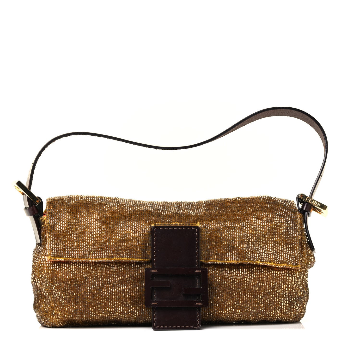 Beaded Baguette Beige Gold