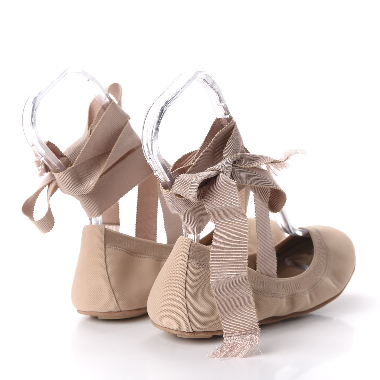 Christian Dior Micro Mesh Academy Lace-Up Ballerina Flats 36.5 Nude 4 of 9