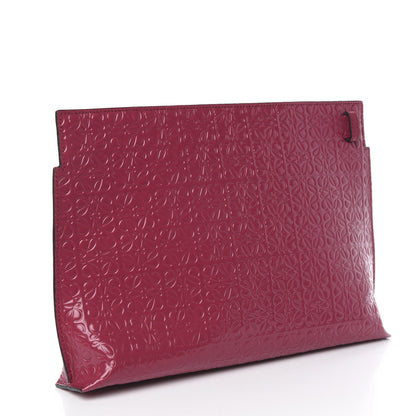 Loewe Calfskin Embossed Repeat T Pouch Raspberry 2 of 8