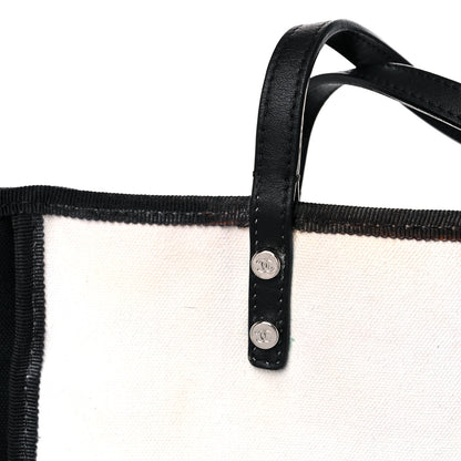 Chanel Canvas Calfskin Let's Demonstrate Small Tote White Black 18 of 20