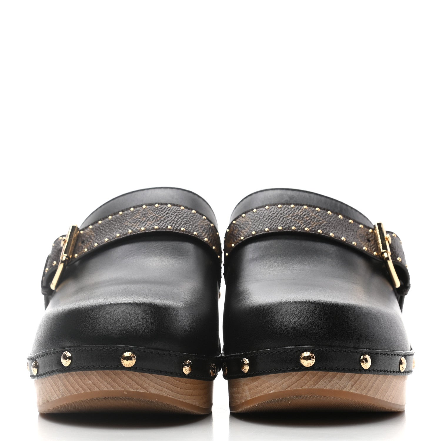 Louis Vuitton Calfskin Patent Monogram Cottage Clog Mules 41 Black 2 of 8