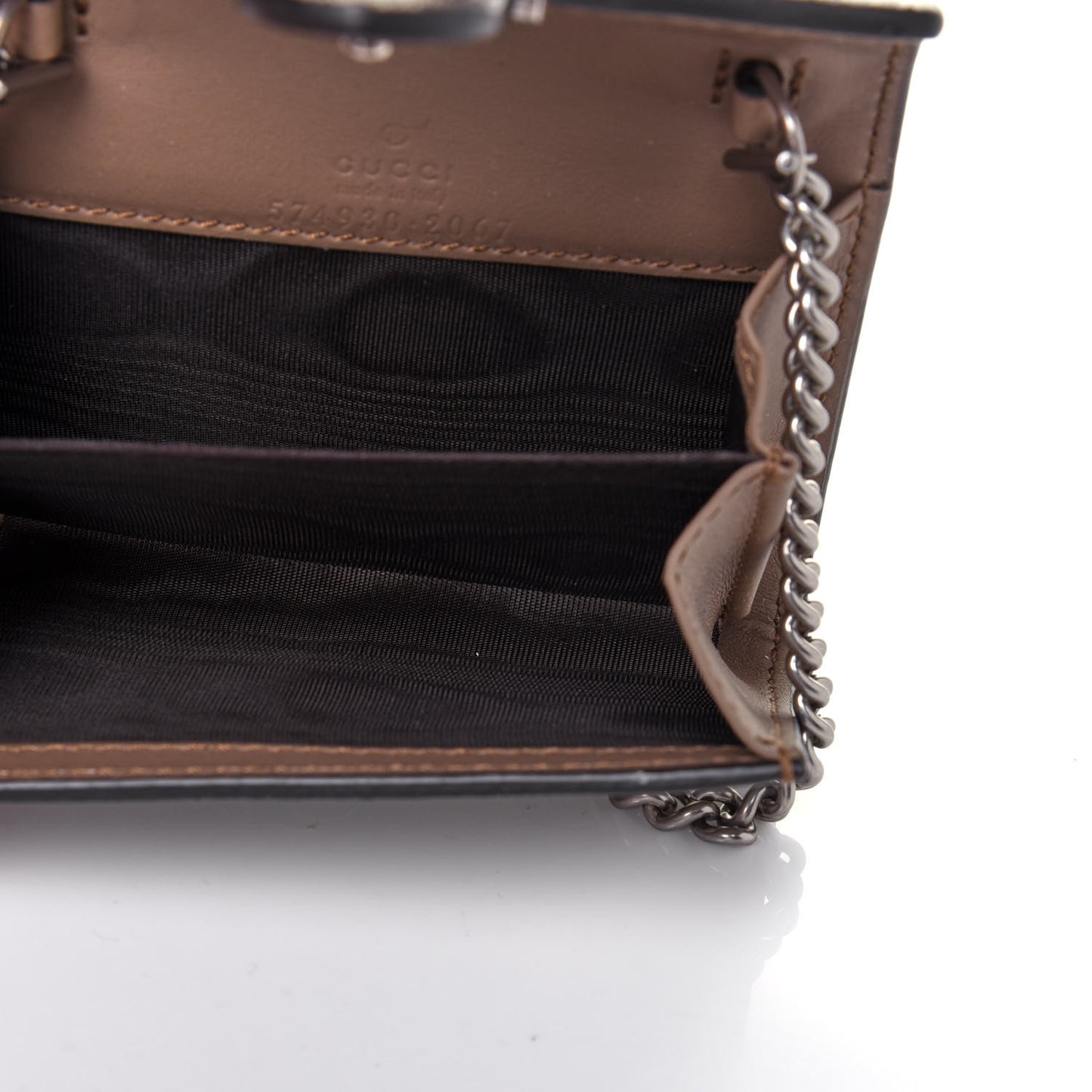 GG Supreme Monogram Dionysus Coin Purse Taupe