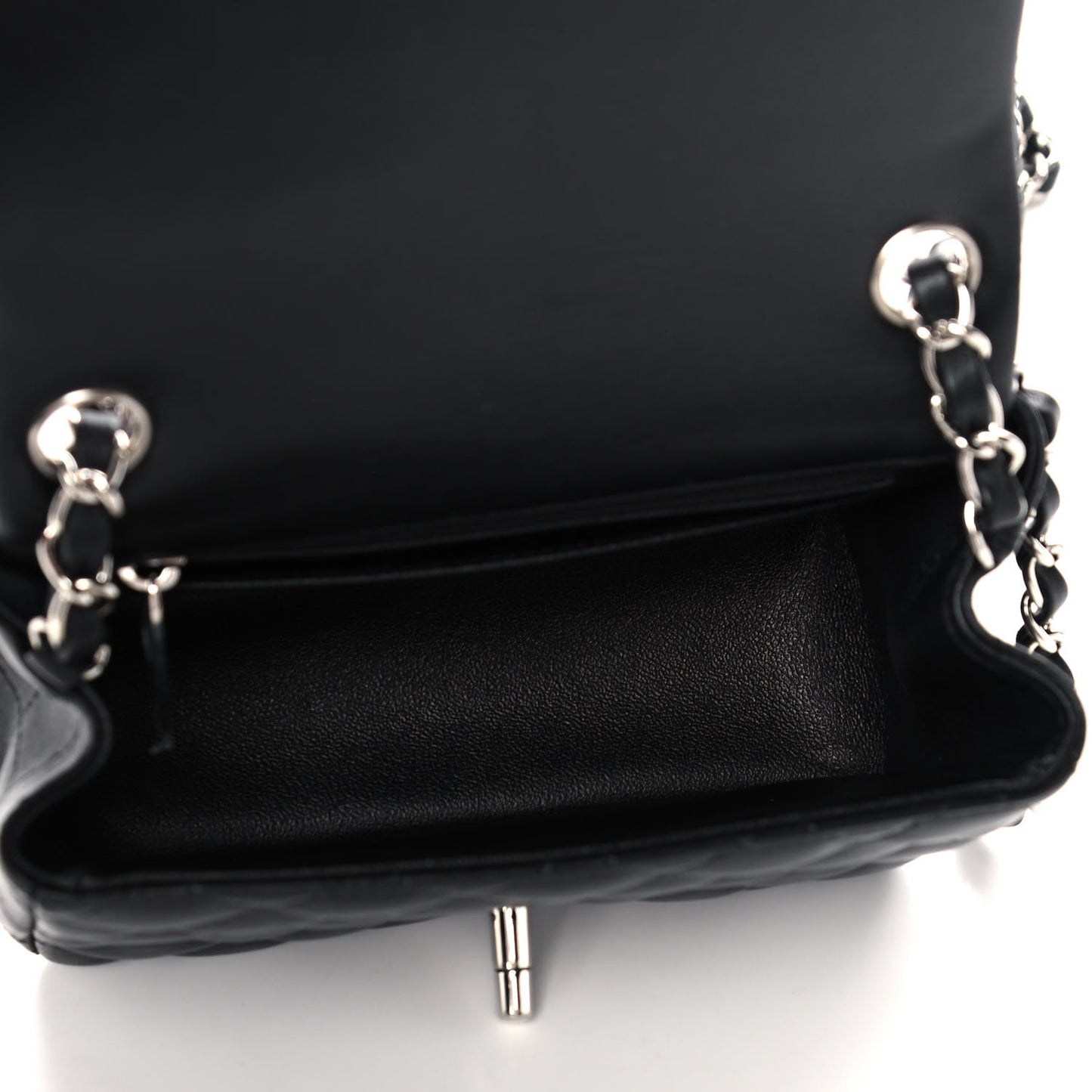 Lambskin Quilted Mini Square Flap Black