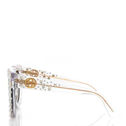 Gucci Acetate Crystal Oversize Mirrored Star Sunglasses GG0116S 3 of 8