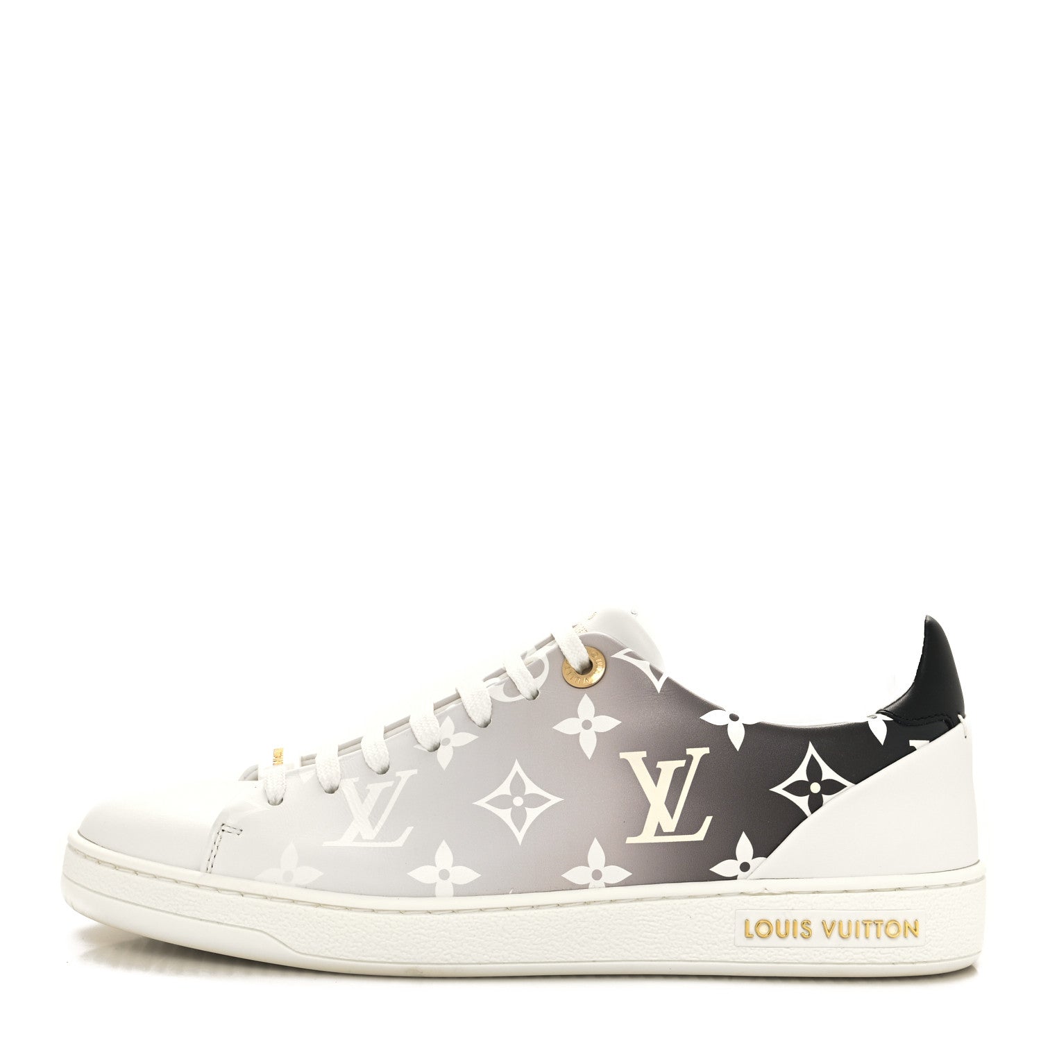 Louis Vuitton Calfskin Monogram Frontrow Sneakers 37 White Black 1 of 8