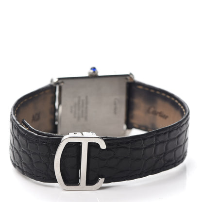Cartier Stainless Steel Alligator 27mm Tank Solo Quartz Watch 3 of 8