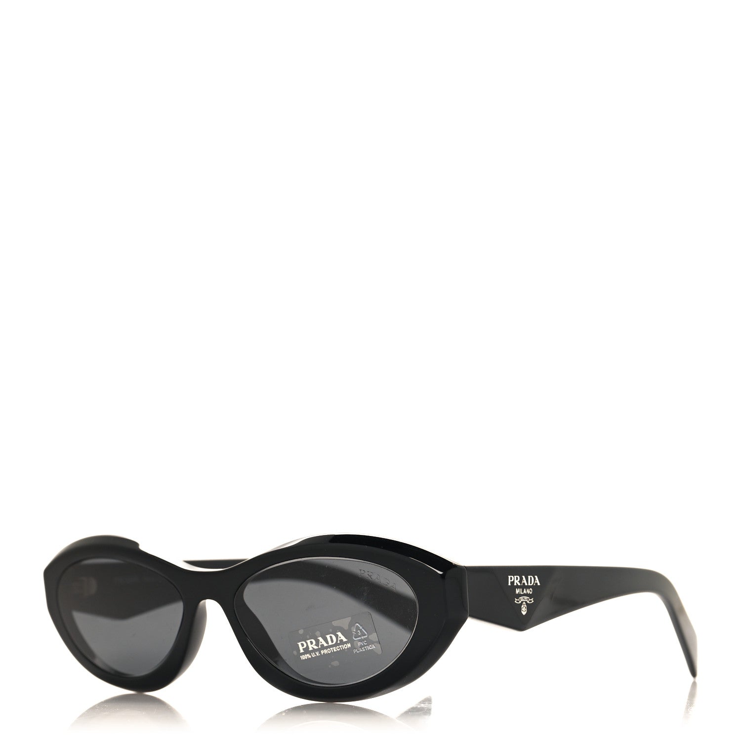 Prada Acetate Oval Sunglasses SPR 26Z Black 1 of 7