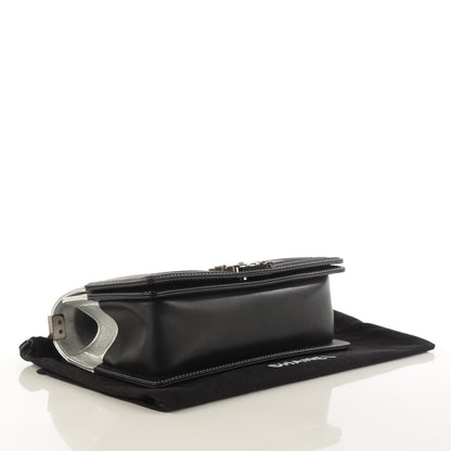 Chanel Metallic Goatskin Calfskin Medium Boy Flap Silver Black 5 of 10